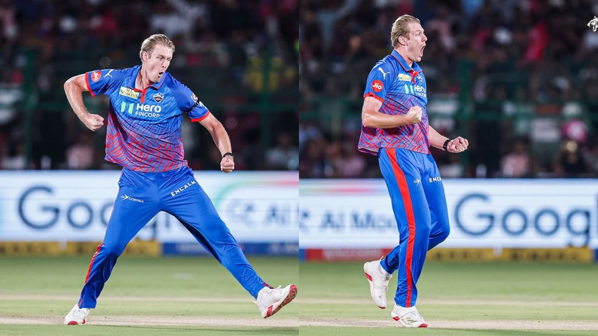 Kyle Jamieson celebrates after dismissing Vaibhav Sooryavanshi