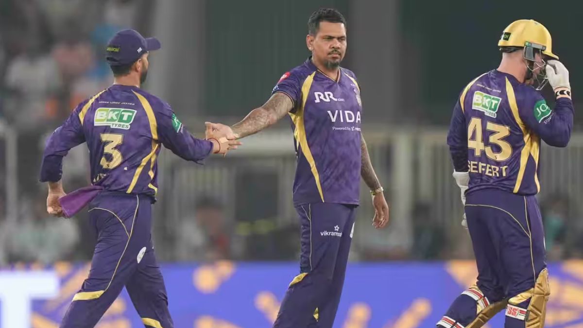 Ajinkya Rahane, Sunil Narine, Tim Seifert (Source: IPLT20.com)