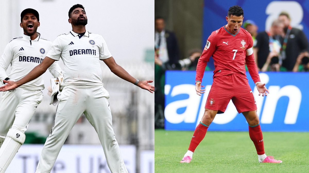 Mohammed Siraj, Cristiano Ronaldo (Source: X/@ICC, @iamneeraj___)