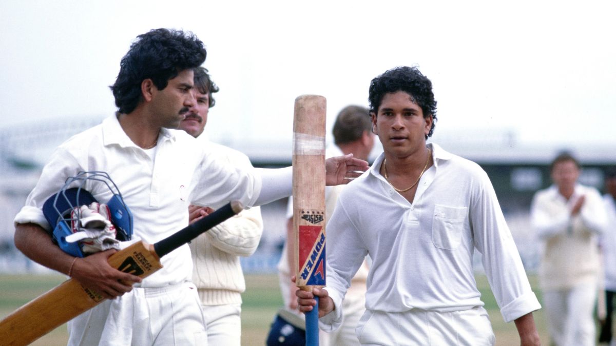 Sachin Tendulkar with Manoj Prabhakar