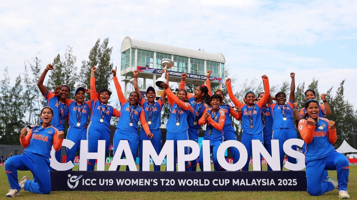 India celebrate with women's under-19 t20 World Cup trophy (Source: Instagram/@nikiprasad19)