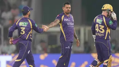 Ajinkya Rahane, Sunil Narine, Tim Seifert (Source: IPLT20.com)