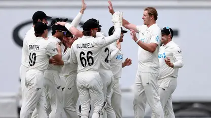 New Zealand Test team celebrates (Source: X/@BLACKCAPS)