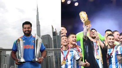 Rohit Sharma, Lionel Messi (Source: ICC, Instagram/@leomessi)
