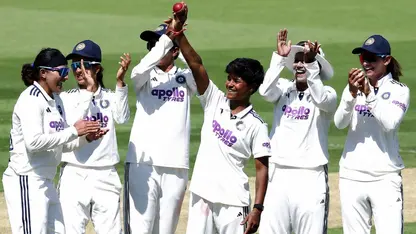 Kranti Gaud celebrates her five-wicket haul at Lord's (Source: X/@BCCIWomen)