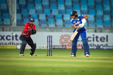 Shafali Verma plays a shot during her half-century against Thailand